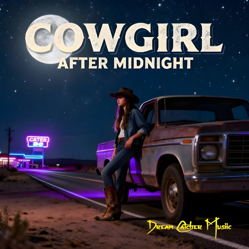 Digital Album Download   Just dropped Cowgirl After Midnight – 12 tracks of dusty roads, neon heartbreak, & unbreakable cowgirl spirit!