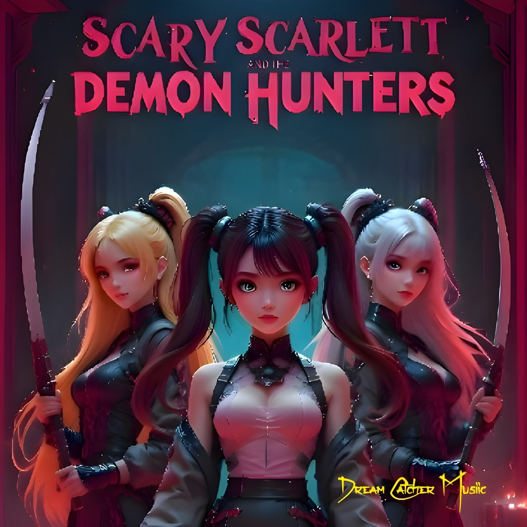 Digital Album Download  Scary Scarlett and the Demon Hunters - an animated K-pop music album blending dark fantasy, girl power